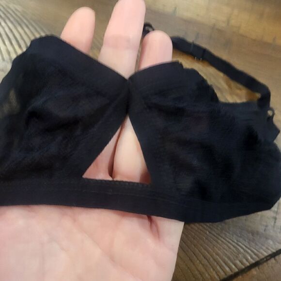 Silence + Noise Black Sheer Bra Large - Picture 4 of 6